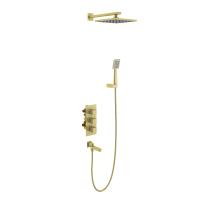 Душевая система встроенная с термостатом Timo Tetra-thermo SX-0199/17SM золото матовое Душевая система встроенная с термостатом Timo Tetra-thermo SX-0199/17SM золото матовое