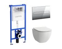 BASAL VPACK Laufen УНИТАЗ ПОДВЕСНОЙ RIMLESS, С СИДЕНЬЕМ SQ, 530X360 ММ, БЕЛЫЙ,+ РАМА И КЛАВИША, ХРОМ BASAL VPACK Laufen УНИТАЗ ПОДВЕСНОЙ RIMLESS, С СИДЕНЬЕМ SQ, 530X360 ММ, БЕЛЫЙ,+ РАМА И КЛАВИША, ХРОМ