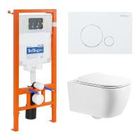 Комплект 4 в 1 Унитаз подвесной BelBagno GENOVA BB1102CH с сиденьем + Система инсталляции для унитазов BelBagno BB002-80 с кнопкой смыва BB014-SR-BIANCO Комплект 4 в 1 Унитаз подвесной BelBagno GENOVA BB1102CH с сиденьем + Система инсталляции для унитазов BelBagno BB002-80 с кнопкой смыва BB014-SR-BIANCO