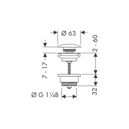картинка Донный клапан Hansgrohe Черный матовый (50100670) картинка Донный клапан Hansgrohe Черный матовый (50100670)