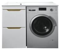 Комплект тумба с раковиной AZARIO Magenta 120 левая под стиральную машину (56) белая (CS00078395) Комплект тумба с раковиной AZARIO Magenta 120 левая под стиральную машину (56) белая (CS00078395)