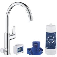 Смеситель для кухонной мойки Grohe Blue Керамический картридж, цвет Хром (30385000) Смеситель для кухонной мойки Grohe Blue Керамический картридж, цвет Хром (30385000)