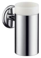 Стаканчик для зубных щеток Hansgrohe Logis Classic керамический, с держателем, хром (41618000)