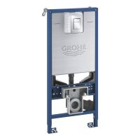 Комплект GROHE Rapid SLX 3 в 1 для подвесного унитаза: инсталляция, крепление к стене и панель смыва Skate Cosmopolitan, размер S, хром (39603000) Комплект GROHE Rapid SLX 3 в 1 для подвесного унитаза: инсталляция, крепление к стене и панель смыва Skate Cosmopolitan, размер S, хром (39603000)