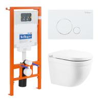 Комплект 4 в 1 Унитаз подвесной BelBagno SENSO-R с сиденьем BB865SC + Система инсталляции для унитазов BelBagno BB002-80 с кнопкой смыва BB014-SR-BIANCO Комплект 4 в 1 Унитаз подвесной BelBagno SENSO-R с сиденьем BB865SC + Система инсталляции для унитазов BelBagno BB002-80 с кнопкой смыва BB014-SR-BIANCO