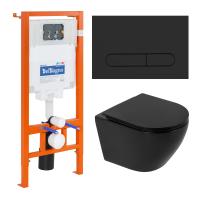 Комплект 4 в 1 Унитаз подвесной BelBagno COLORATO BB062CHR-MB с сиденьем BB062SC-MB + Система инсталляции для унитазов BelBagno BB002-80 с кнопкой смыва BB007-PR-NERO.M Комплект 4 в 1 Унитаз подвесной BelBagno COLORATO BB062CHR-MB с сиденьем BB062SC-MB + Система инсталляции для унитазов BelBagno BB002-80 с кнопкой смыва BB007-PR-NERO.M