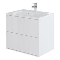 Комплект тумба подвесная Итана Mia 65 (645х446х581) с раковиной Milen 650, белый глянец (743228) Комплект тумба подвесная Итана Mia 65 (645х446х581) с раковиной Milen 650, белый глянец (743228)