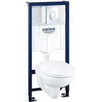 Комплект унитаза с инсталляцией Grohe Solido Perfect с кнопкой смыва Хром и сиденьем Микролифт (39192000) Комплект унитаза с инсталляцией Grohe Solido Perfect с кнопкой смыва Хром и сиденьем Микролифт (39192000)