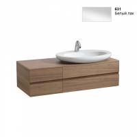 Шкафчик под раковину Laufen ALESSI ONE 120х33,2 с 4 выдвижными ящиками, с компактным сифоном, цвет белый глянцевый
